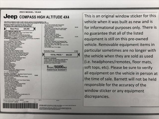 2023 Jeep Compass High Altitude 4x4 2023 Jeep Compass High Altitude 4x4