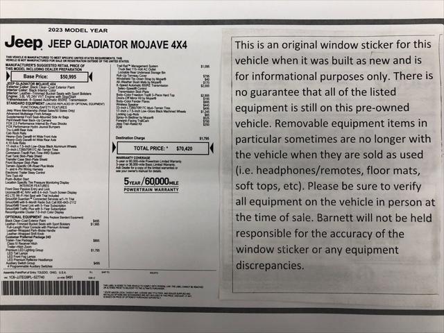 2023 Jeep Gladiator Mojave 4x4 2023 Jeep Gladiator Mojave 4x4
