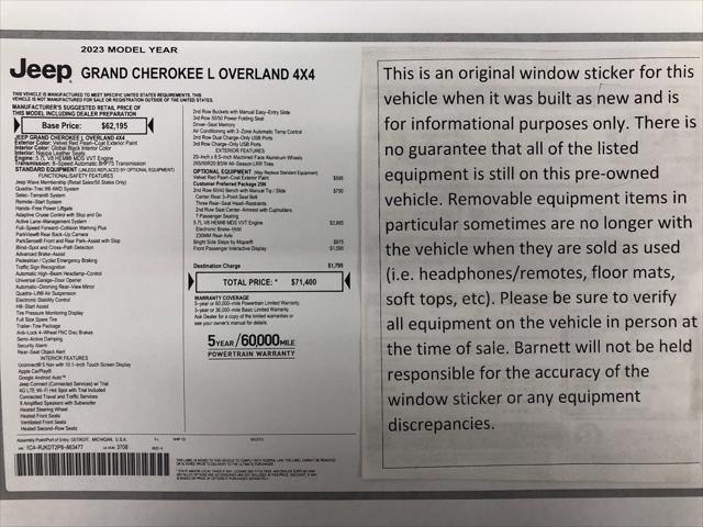 2023 Jeep Grand Cherokee L Overland 4x4 2023 Jeep Grand Cherokee L Overland 4x4