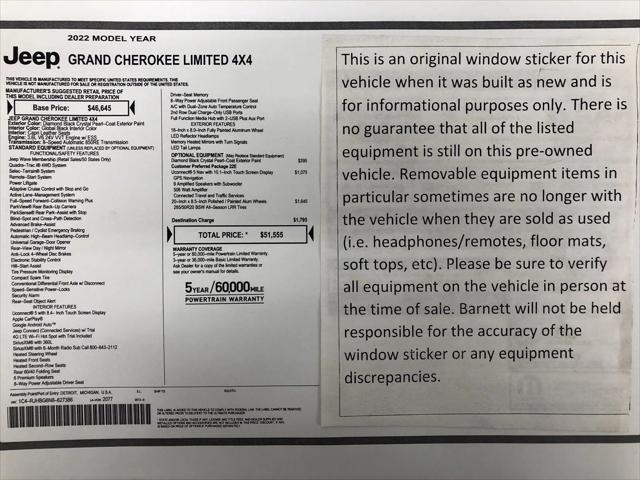 2022 Jeep Grand Cherokee Limited 4x4 2022 Jeep Grand Cherokee Limited 4x4