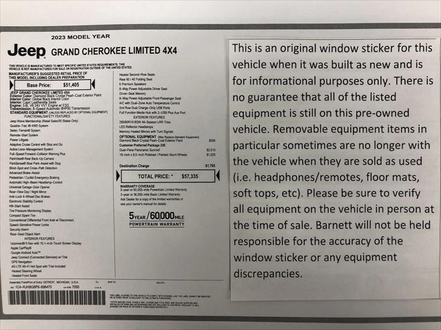 2023 Jeep Grand Cherokee Limited 4x4 2023 Jeep Grand Cherokee Limited 4x4