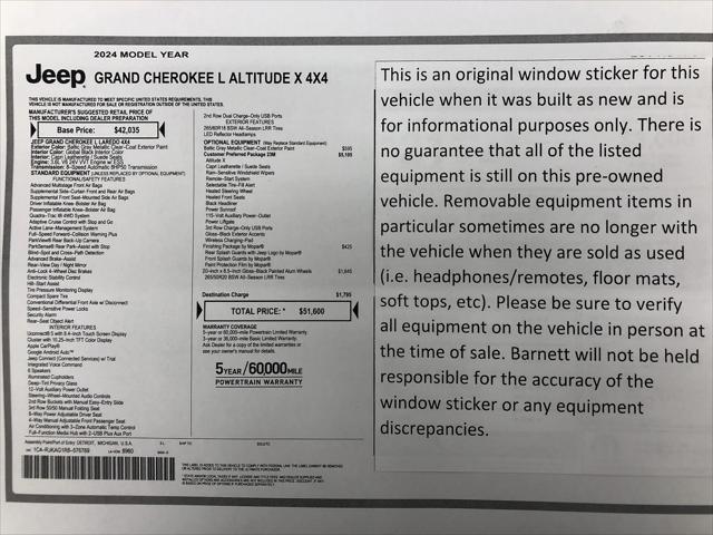 2024 Jeep Grand Cherokee L Altitude X 4x4 2024 Jeep Grand Cherokee L Altitude X 4x4