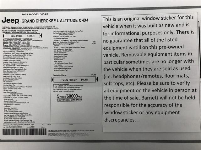 2024 Jeep Grand Cherokee L Altitude X 4x4 2024 Jeep Grand Cherokee L Altitude X 4x4