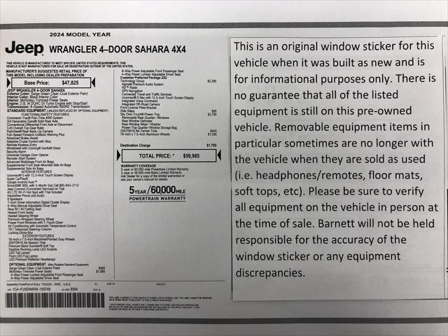 2024 Jeep Wrangler 4-Door Sahara 4x4 2024 Jeep Wrangler 4-Door Sahara 4x4