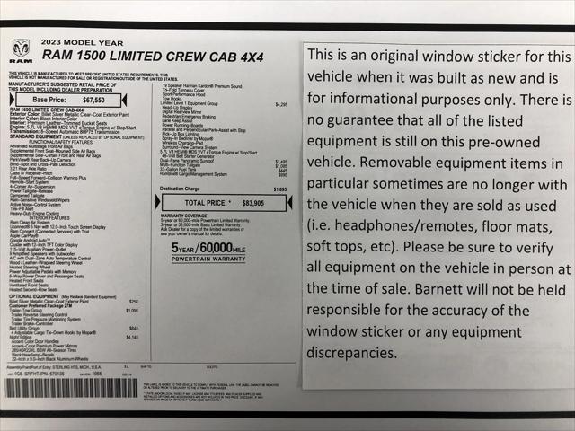 2023 RAM 1500 Limited Crew Cab 4x4 57 Box 2023 RAM 1500 Limited Crew Cab 4x4 57 Box