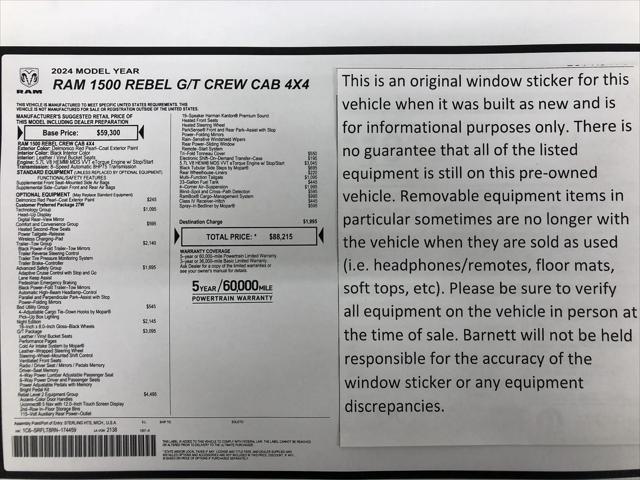 2024 RAM 1500 Rebel Crew Cab 4x4 57 Box 2024 RAM 1500 Rebel Crew Cab 4x4 57 Box