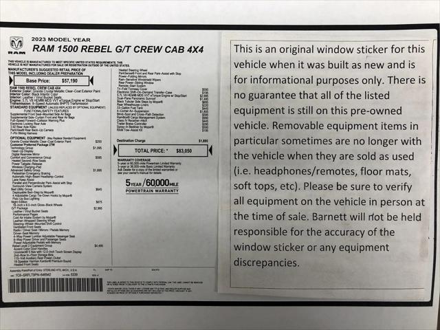 2023 RAM 1500 Rebel Crew Cab 4x4 57 Box 2023 RAM 1500 Rebel Crew Cab 4x4 57 Box
