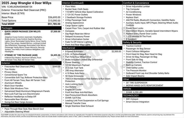 2025 Jeep Wrangler WRANGLER 4-DOOR WILLYS