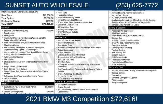 2021 BMW M3 Competition Sedan