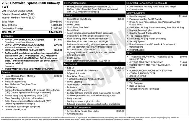 2025 Chevrolet Express Cutaway Work Van