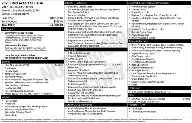 2023 GMC Acadia AWD SLT