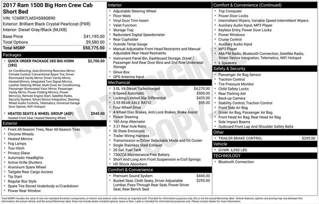 2017 RAM 1500 Big Horn Crew Cab 4x4 57 Box