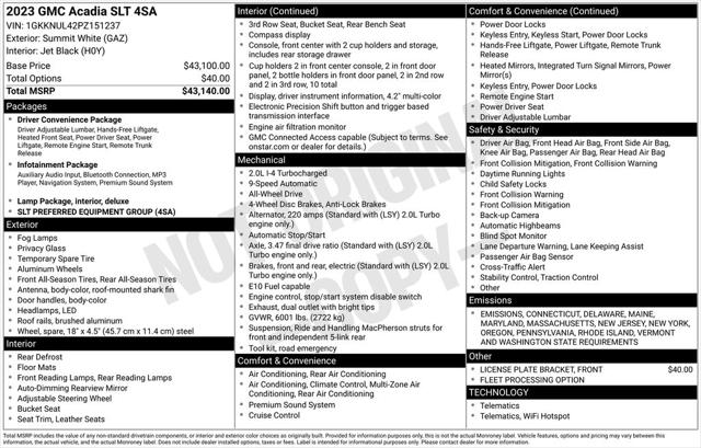 2023 GMC Acadia AWD SLT