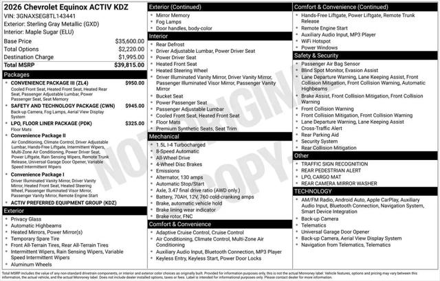 2026 Chevrolet Equinox AWD ACTIV