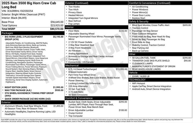 2025 RAM Ram 3500 RAM 3500 BIG HORN CREW CAB 4X4 8 BOX