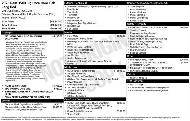 2025 RAM Ram 3500 RAM 3500 BIG HORN CREW CAB 4X4 8 BOX