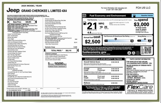 2025 Jeep Grand Cherokee GRAND CHEROKEE L LIMITED 4X4