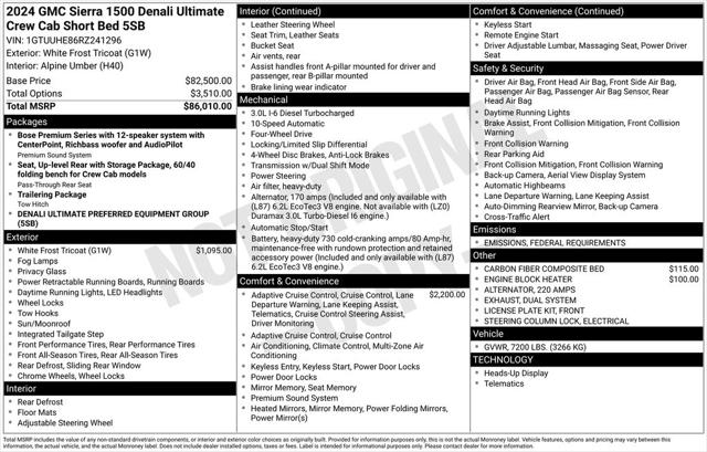 2024 GMC Sierra 1500 4WD Crew Cab Short Box Denali Ultimate
