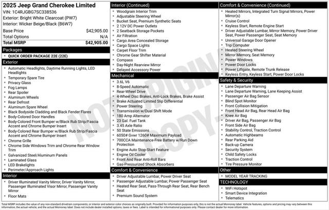 2025 Jeep Grand Cherokee GRAND CHEROKEE LIMITED 4X2