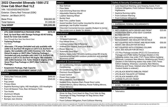 2022 Chevrolet Silverado 1500 4WD Crew Cab Short Bed LTZ