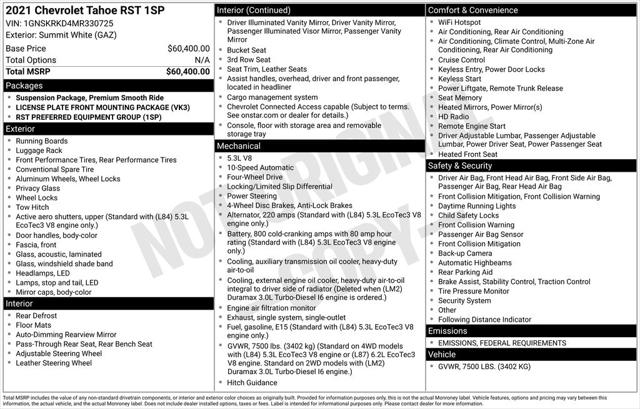 2021 Chevrolet Tahoe 4WD RST 2021 Chevrolet Tahoe 4WD RST