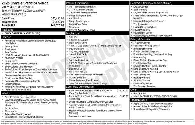 2025 Chrysler Pacifica PACIFICA SELECT