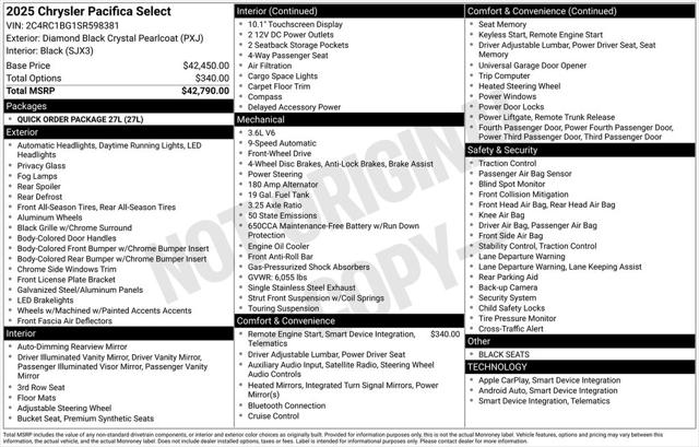 2025 Chrysler Pacifica PACIFICA SELECT