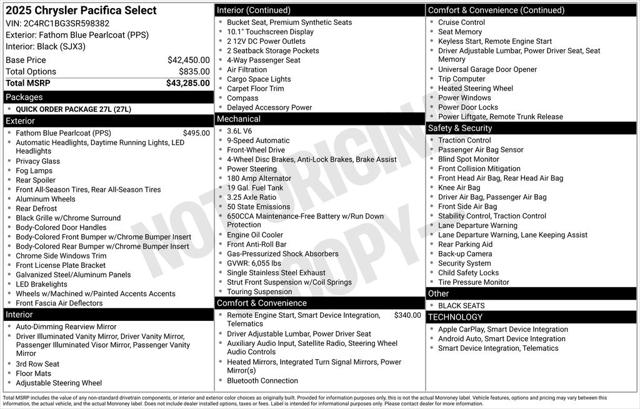 2025 Chrysler Pacifica PACIFICA SELECT