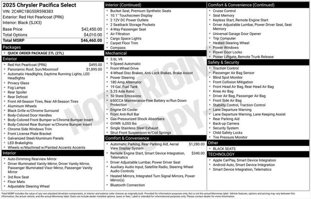2025 Chrysler Pacifica PACIFICA SELECT