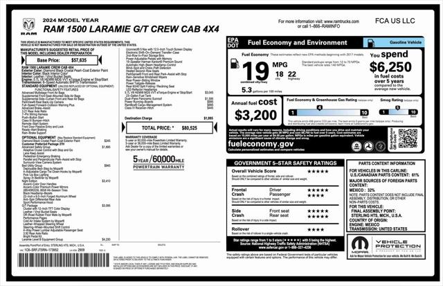2024 RAM 1500 Laramie Crew Cab 4x4 57 Box