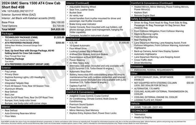 2024 GMC Sierra 1500 4WD Crew Cab Short Box AT4