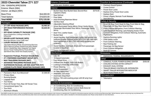2023 Chevrolet Tahoe 4WD Z71