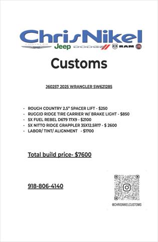 2025 Jeep Wrangler WRANGLER 4-DOOR SPORT 2025 Jeep Wrangler WRANGLER 4-DOOR SPORT