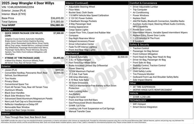 2025 Jeep Wrangler WRANGLER 4-DOOR WILLYS