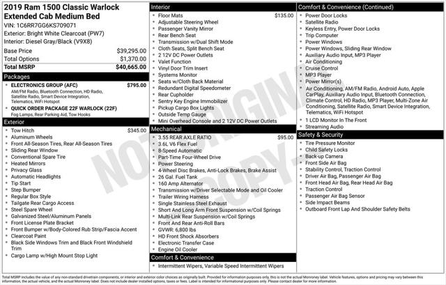 2019 RAM 1500 Classic Warlock Quad Cab 4x4 64 Box