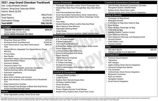 2021 Jeep Grand Cherokee Trackhawk 4X4