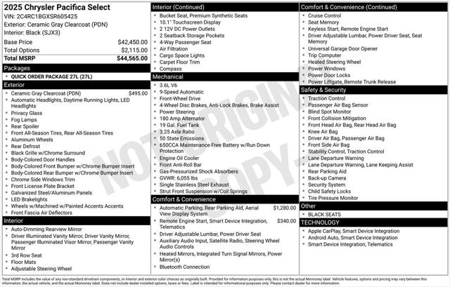 2025 Chrysler Pacifica PACIFICA SELECT