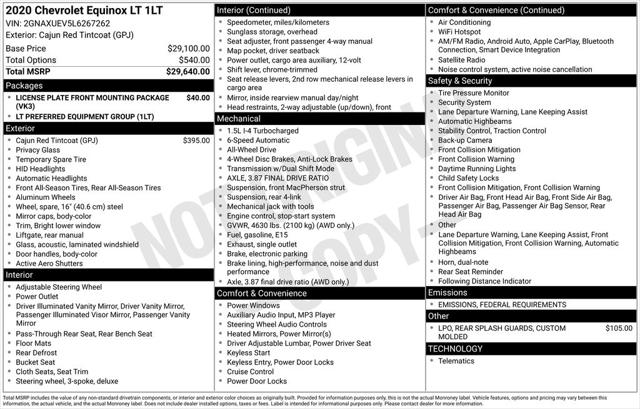 2020 Chevrolet Equinox AWD LT 1.5L Turbo