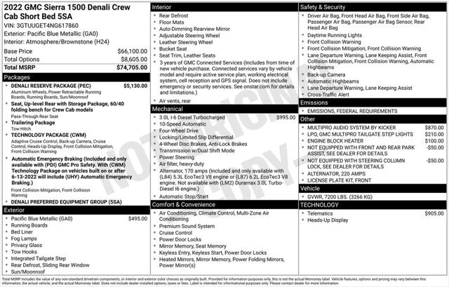 2022 GMC Sierra 1500 4WD Crew Cab Short Box Denali