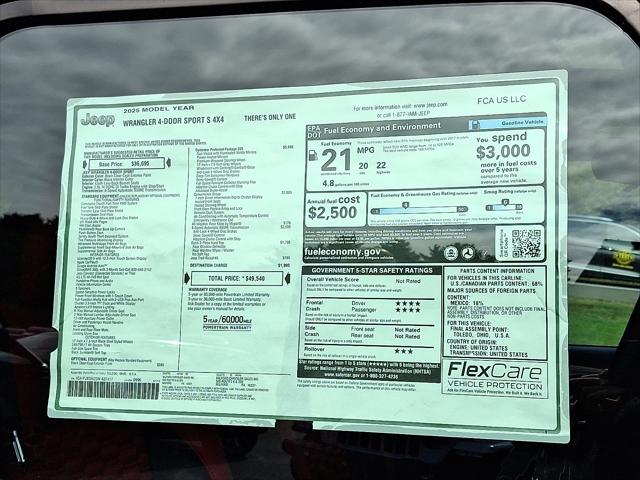 2025 Jeep Wrangler WRANGLER 4-DOOR SPORT S