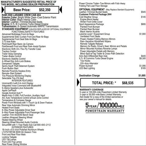 2020 RAM 2500 Laramie Crew Cab 4X4 64 Box