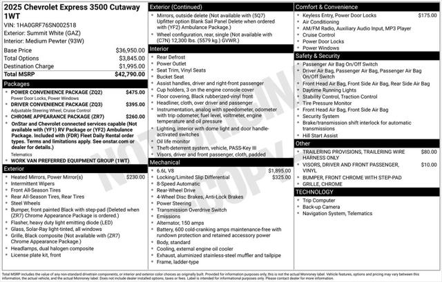 2025 Chevrolet Express Cutaway Work Van