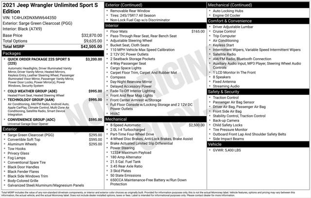 2021 Jeep Wrangler Unlimited Sport S 4x4
