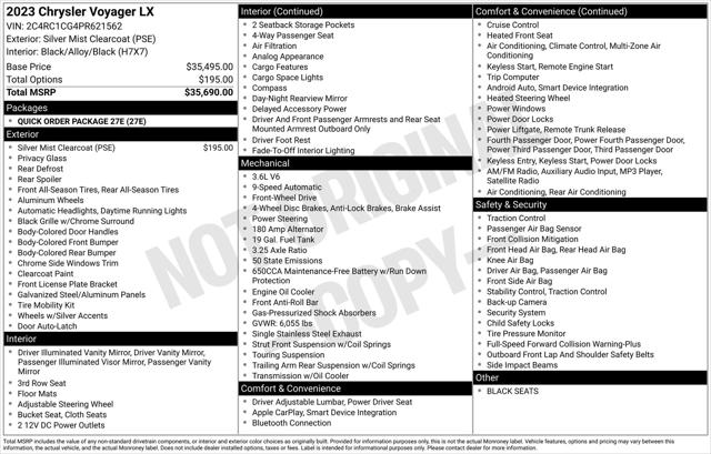 2023 Chrysler Voyager LX
