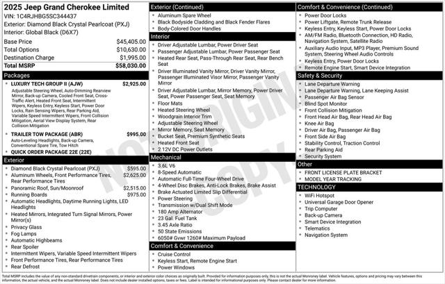 2025 Jeep Grand Cherokee GRAND CHEROKEE LIMITED 4X4 2025 Jeep Grand Cherokee GRAND CHEROKEE LIMITED 4X4