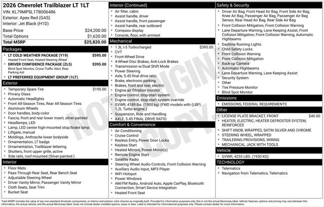 2026 Chevrolet TrailBlazer FWD LT