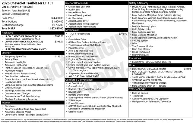 2026 Chevrolet TrailBlazer FWD LT