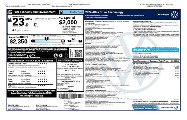 2024 Volkswagen Atlas 2.0T SE w/Technology