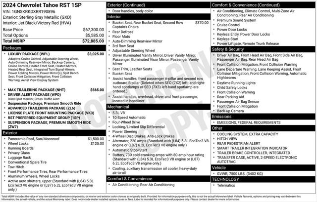 2024 Chevrolet Tahoe 4WD RST