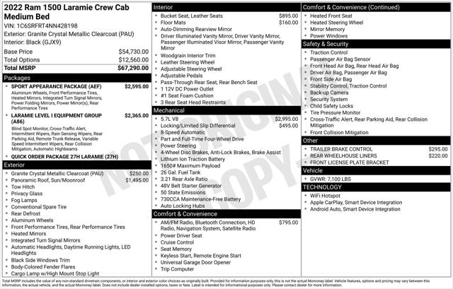2022 RAM 1500 Laramie Crew Cab 4x4 64 Box